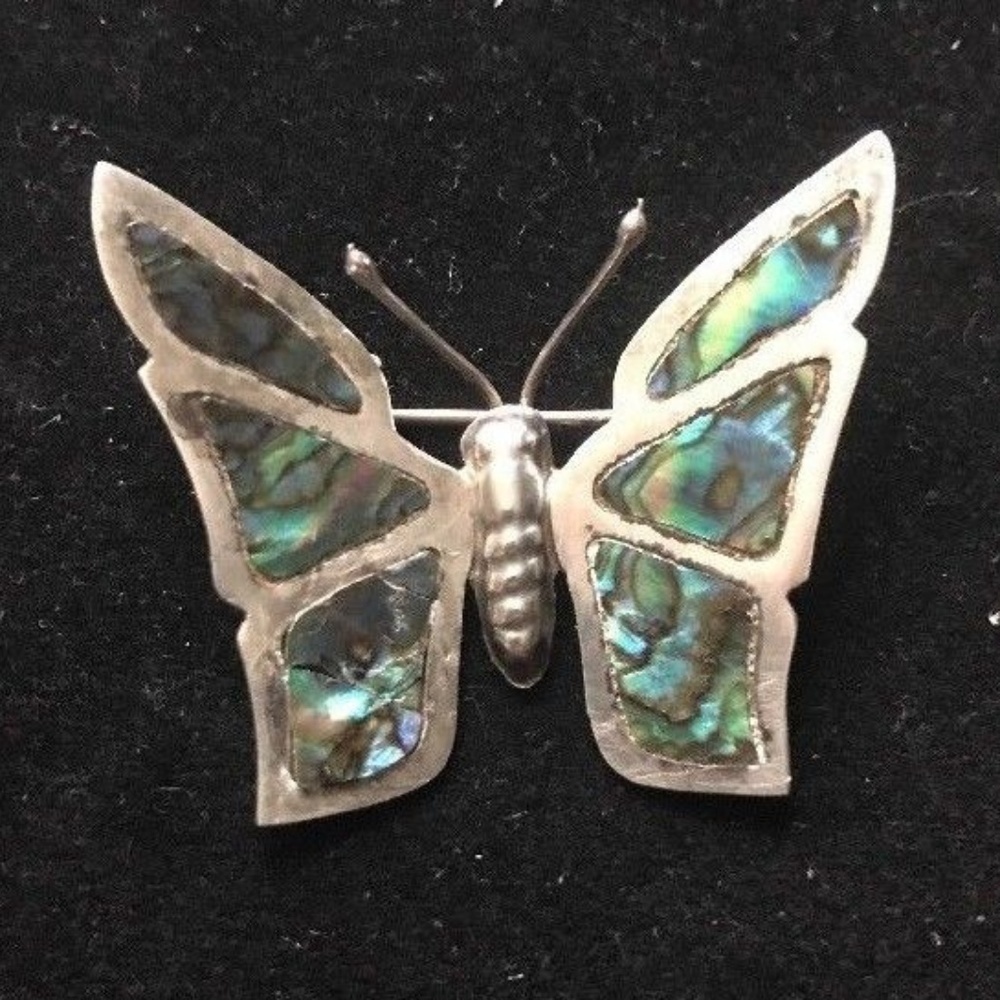 Vintage Butterfly Sterling Silver Mexico Brooch
